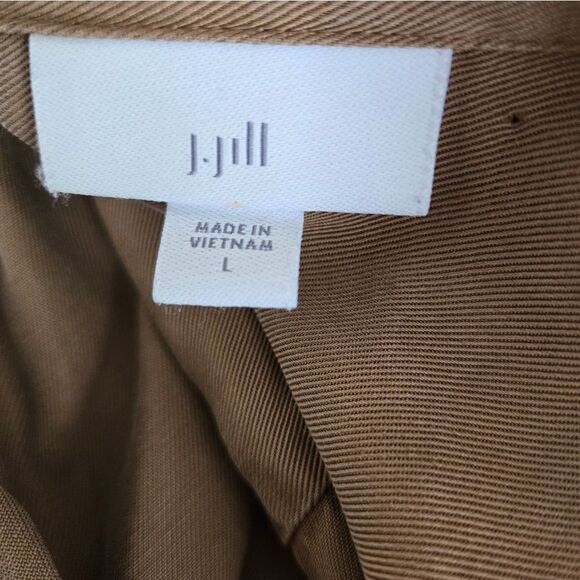 J. JILL Brown Long Button Down Shirt or Mini Dress - Picture 6 of 7